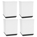 vidaXL Plantekasser 4 stk hvit 30x30x37 cm polypropylen