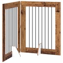 Vidaxl Foldbar Hundegitter Med Stativer 2 Stk. Gammelt Tre 160.5 cm