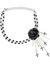 Svart Gotisk Blomst Choker