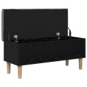 vidaXL Oppbevaringsbenk med pute Svart eik 102 x 42 x 46 cm
