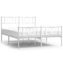  Sengeramme i metall med hodeog fotgavl hvit 140x190 cm