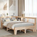  Seng med bokhylle uten madrass 135x190 cm heltre furu