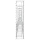 vidaXL Gabionkurv u formet med 5 stolper jern 500x20x100 cm