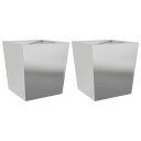 Plantekasser 2 stk 50x50x50 cm galvanisert stål