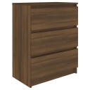 vidaXL Skjenk brun eik 60x35x76 cm konstruert tre
