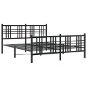  Sengeramme i metall med hode- og fotgavl svart 150x200 cm 8721012373082