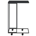 vidaXL Sidebord med hjul svart 40x30x63,5 cm konstruert tre