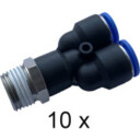 Adapter 1/2". Innstikks-Y-2X12mm. Hunn/Hun. Pakke med 10 stk.