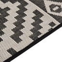 vidaXL Utendørs flatvevd teppe 120x170 cm svart striper