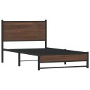  Sengeramme i metall med hodegavl brun eik 100x200 cm 8721102955228
