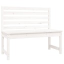 vidaXL Hagebenk hvit 109 cm heltre furu