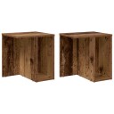 vidaXL Avlastningsbord 2 pcs Gammelt tre 37 x 32 x 40 cm