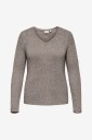 Only Carmakoma - Pullover carGeena L/s V-neck Knt - Grå