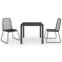  Utendørs spisestue 3 deler PVC-rotting svart 3060118