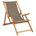  Strandstol Gråbrun Massivt Teaktre
