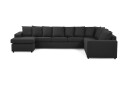 Crazy 7 seters Venstrevendt U formet XX Large Hjørnesofa med Divan i Stoff   Antrasitt
