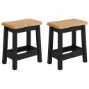 VidaXL Barstol EKAI 2 pcs Svart 40 x 29 x 45,5 cm Heltre furu