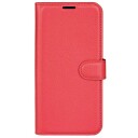 INCOVER Motorola Moto G42 Litchi Kunstskinn Deksel m. Lommebok - Rød