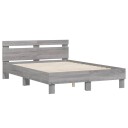 vidaXL Sengeramme med hodegavl grå sonoma 135x190 cm konstruert tre 8721012246638