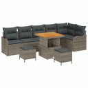 vidaXL Hagesofa Set 9 stk. 8-Antall seter Grå