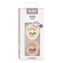 BIBS Pacifier Colour Latex Ivory/Blush Size 3 2pcs