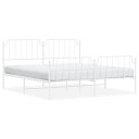 vidaXL Sengeramme i metall med hode- og fotgavl hvit 183x213 cm 8721012212688
