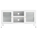vidaXL TV-benk hvit 105x35x52 cm stål og glass