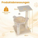 Klotreet med hengekøye og sisalstolper – 64 cm beige