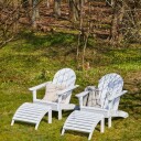 Cinas Adirondack Loungestol m/ Skammel Hvit