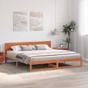  Sengestamme med hodegjerde Brun 180 x 200 cm Massivt furutre