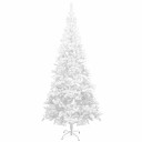 vidaXL Kunstig juletre med LED og kulesett L 240 cm hvit