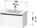 Duravit Ketho.2 Servantskap 1 Skuff 784x455 mm Hvit Matt