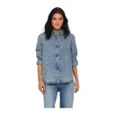 ONLY Onlvera L/S Flower Emb Shirt Dnm Noos   Blue   XS