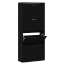 vidaXL Skoskap svart 63x24x147 cm konstruert tre