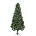 vidaXL Kunstig juletre med furukongler grønn 210 cm