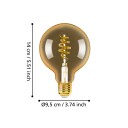 E27 G95 smart connect.z lyspære filament 4,9W 2200-6500K Amber