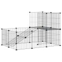 Vidaxl Dyrebur 20 Paneler Med Dør Svart 35X35 cm Stål