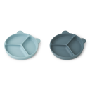 Liewood Sugekopptallerken 2Pack Sea Blå / Whale Blå