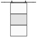vidaXL Skyvedør med monteringssett svart 102,5x205 cm herdet glass