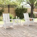 3-delt hage lounge sett Hvit HDPE