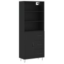 vidaXL Highboard svart 69,5x34x180 cm konstruert tre 8720845928056