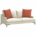  Sofaputer 2 pcs Rød oransje 60 x 60 cm Corduroy stoff