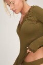 Hunkemöller super soft bluse med V hals og cashmere Grønn