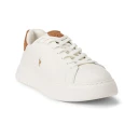 Polo Ralph Lauren Rlite Court Tumbled Leather Sneaker   White   43.5