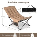 Sammenleggbar campingstol – justerbar ryggstøtte 225 kg kapasitet