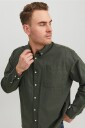 Jack & Jones Plus   Skjorte Jjeoxford Shirt L/S S21pls   Grønn