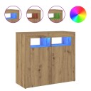  Skjenk med LED-lys artisan eik 80x35x75 cm konstruert tre 8721158437990