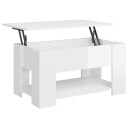 vidaXL Salongbord høyglans hvit 79x49x41 cm konstruert tre