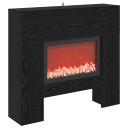 vidaXL Elektrisk peis Svart eik 100 x 24,5 x 90 cm Konstruert tre