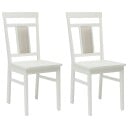  Spisestuestol 2 pcs Hvit Solid Gummitre